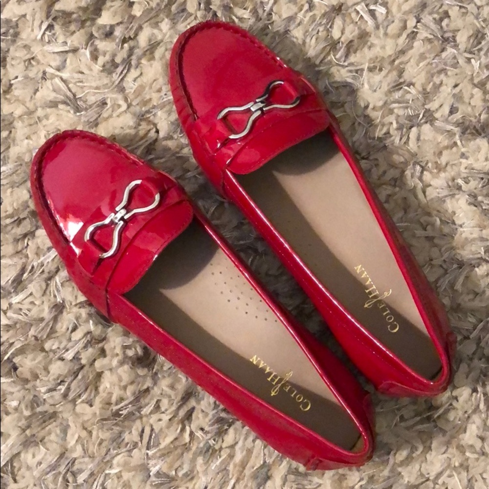 New Cole Hagan Red Patent Leather Loafers sz 8